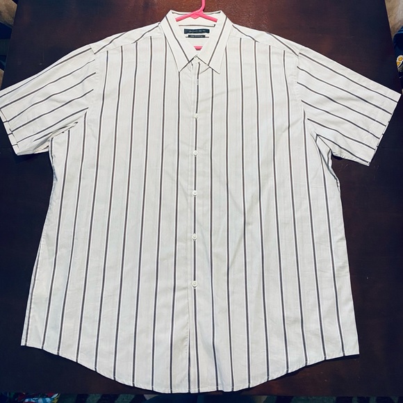 New Axist City Dressing Button Front Casual Dress Shirt Striped Size 2XL XXL - Picture 1 of 6